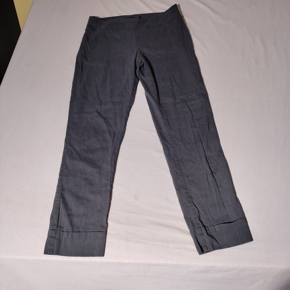 Eileen Fisher Gray Linen Blend Straight Leg Pants Sz S (29.5"x27.5") - Imperfect